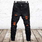 Zwarte jongens jeans met scheuren 96867 -s&C-122/128-spijkerbroek jongens