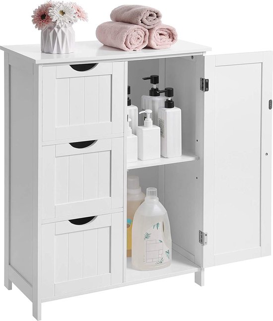 VASAGLE Meuble de Salle de Bain, Commode, Placard, Armoire, avec