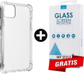 Crystal Backcase Transparant Shockproof Hoesje iPhone 13 - Gratis Screen Protector - Telefoonhoesje - Smartphonehoesje