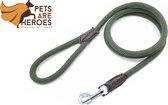 Laisse pour chien - 2 mètres - Vert - Corde - Laisse en corde - Laisse - Mousquetaire léger - Fabriqué au Portugal