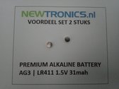Newtronics Knoopcel batterij AG3, LR41 1.5V 31mah - Set a 2 stuks