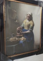 Schilderij - Old Master Paintings Melkmeisje In Johannes Vermeer Ophangbaar - Multicolor - 49 X 59 Cm Old Master Paintings 49x59 Cm Melkmeisje In Lijst Johannes Vermeer Ophangbaar