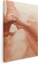 Artaza Canvas Schilderij Abstracte Kunst in het Roze Marmer - 60x80 - Foto Op Canvas - Canvas Print