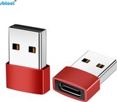NÖRDIC C-OTG3 USB-C naar OTG USB-A mini adapter - Rood