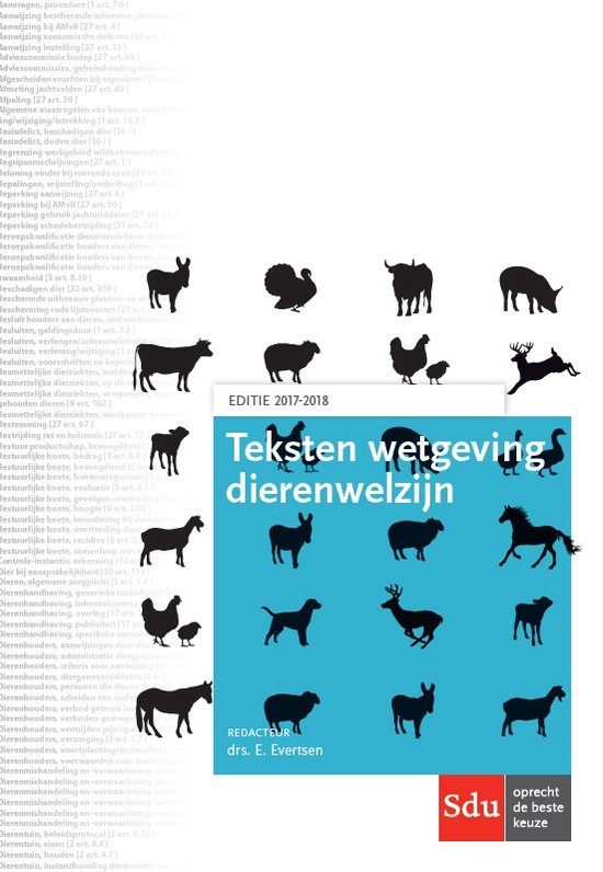 Teksten Wetgeving Dierenwelzijn 2017-2018 - cover