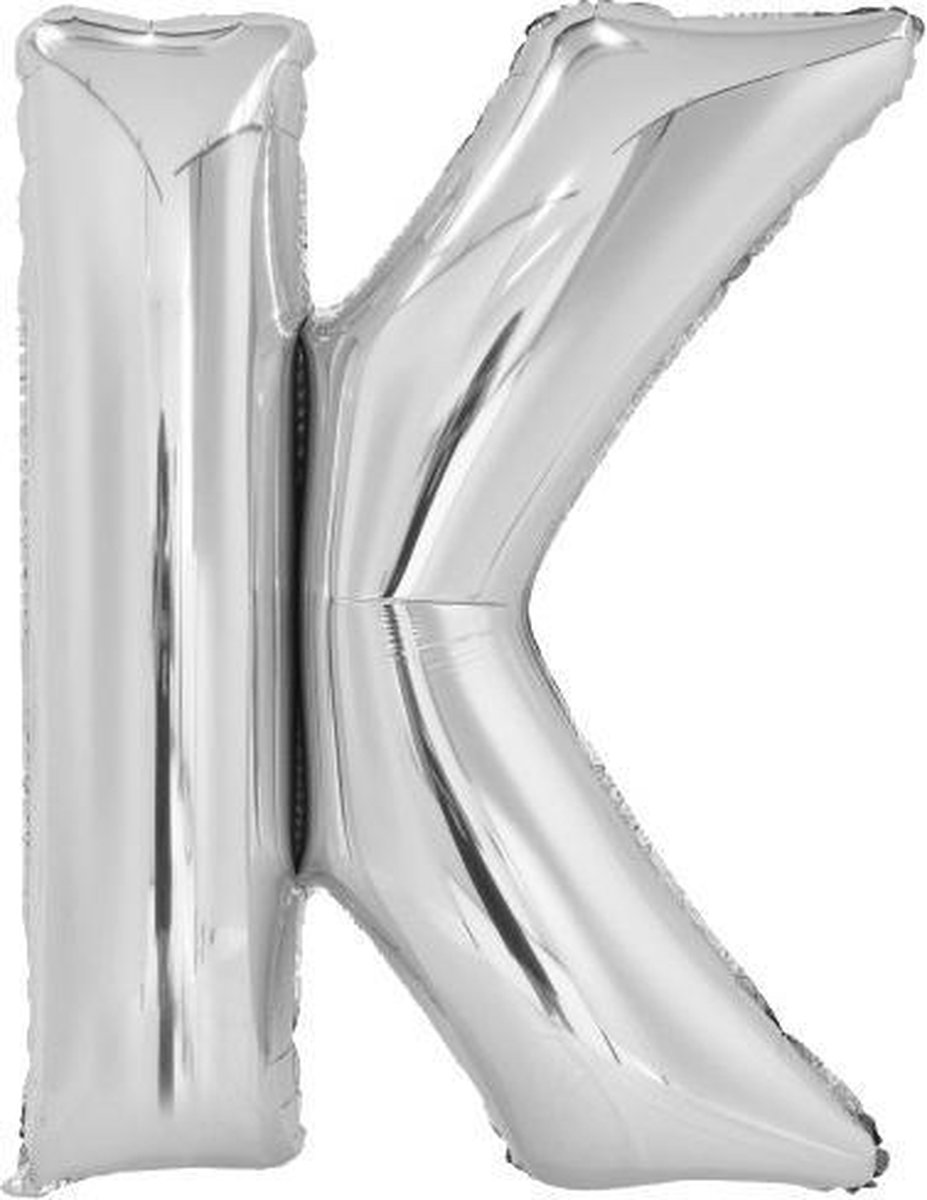 Afbeelding van product Amscan  letterballon K folie 86 cm zilver