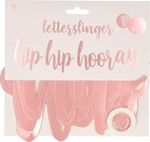 Hip Hip Hooray Letterslinger - Slinger - Rosé Goud / Roze - Verjaardag - 1m x 5m Touw