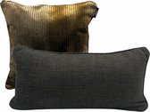 Madison Home - Sierkussenset - Collectie Ombre Noire - Kussens voor woonkamer of slaapkamer - Goud - 2 stuks - 42 x 42cm