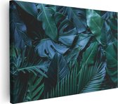 Artaza Canvas Schilderij Tropische Groene Bladeren - 120x80 - Groot - Foto Op Canvas - Wanddecoratie Woonkamer