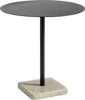 Terrazzo-tuintafel - donkergrijs - Terrazzo geel - rond Ø 70 cm