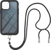 Apple iPhone 13 Pro Hoesje met Koord Back Cover Keycord Zwart