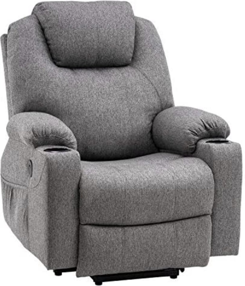 Afbeelding 2 van Monkey's Elektrische Massagestoel Grijs met Warmtefunctie