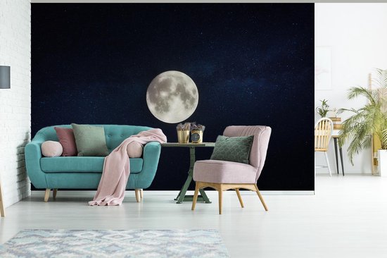 Papier peint - Papier peint photo Lune - Univers - Nuit - Largeur 360 cm x hauteur 240 cm