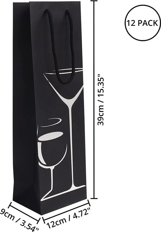 Wijnzak 12-delige eenvoudige linnen stof wijnzak met trekkoord champagne decoratieve hoes(wit