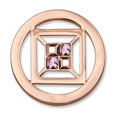 Mi Moneda | Munt roségoud kleur | met roze zirkonia | Small (20mm)