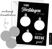 8 kerstkaarten met enveloppen - Persoonlijke kraskaarten - kerstkaarten set - nieuwjaarskaarten - diy zelf maken - zwart/zilver