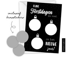 8 kerstkaarten met enveloppen - Persoonlijke kraskaarten - kerstkaarten set - nieuwjaarskaarten - diy zelf maken - zwart/zilver