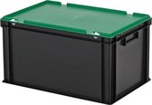 Combicolor dekselbak - 600x400xH335mm - zwart-groen