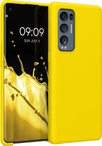 kwmobile telefoonhoesje voor Oppo Find X3 Neo - Hoesje met siliconen coating - Smartphone case in stralend geel