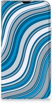 Hoesje iPhone 13 Pro Max Book Case Golven Blauw
