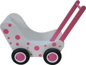 poppenwagen stippen 56 cm wit/roze