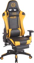 CLP Turbo Bureaustoel - Met voetsteun zwart/geel Kunstleer