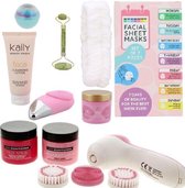 Self Care Set Versteeg - Gezicht Reining - Jade Roller - FaceBrush - Face Masks- Body Creme - Bad Ball - Self Care - Beauty Surprise - Beauty Set - Welnes Set - Verwen Jezelf - Feestdagen Cad