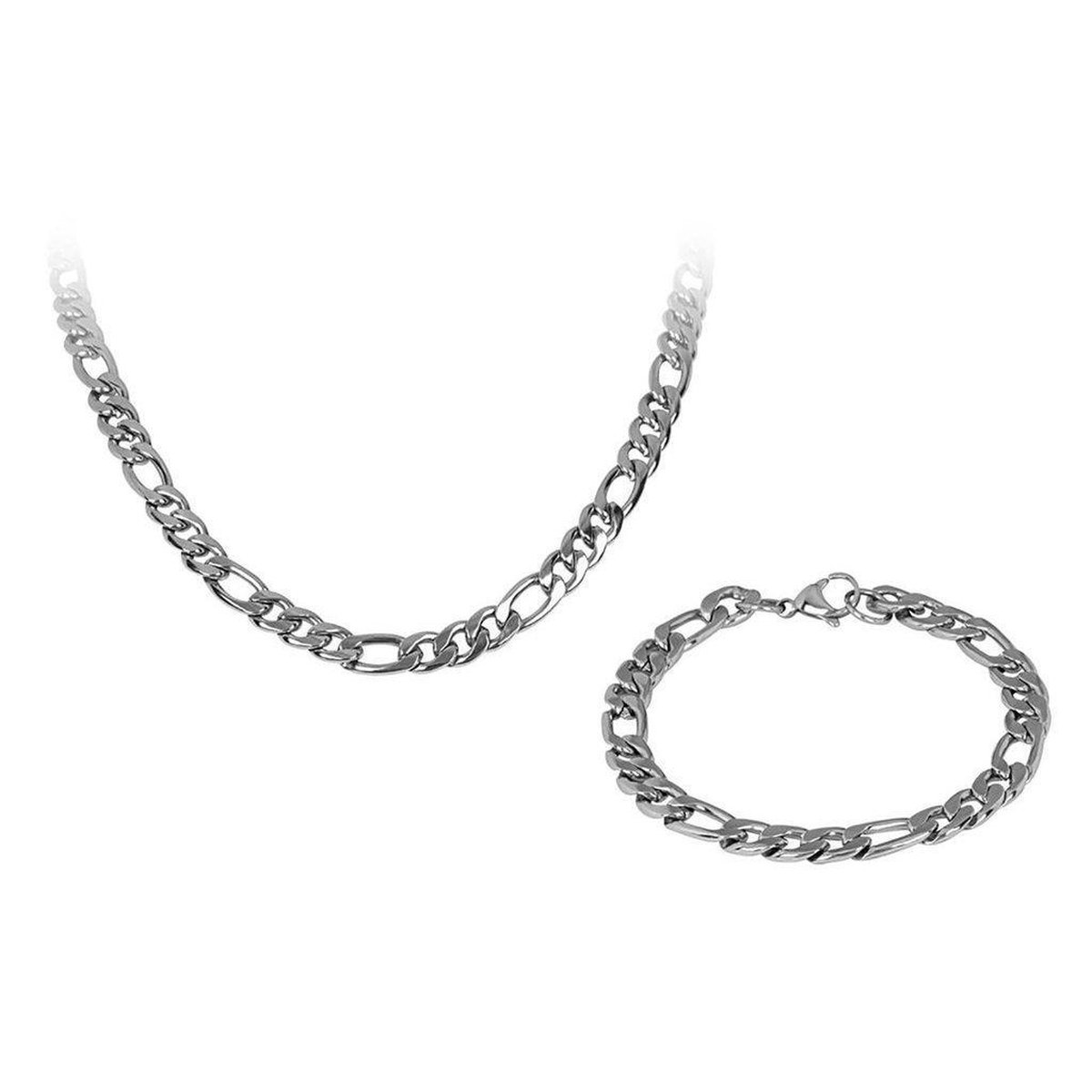 Di Lusso - Set Quinten - Stainless Steel - Zilverkleurig - Heren - 60 cm
