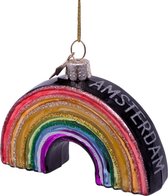 Vondels - Regenboog Amsterdam - Glazen kerstdecoratie - Kerstbal - h5cm
