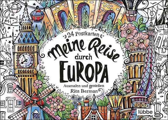 Meine Reise durch Europa - Coloring Postcards - cover
