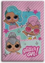 fleecedeken Glitter On! roze meisjes 100 x 150 cm