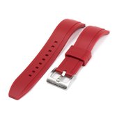 Chibuntu® - Rood Rubber Horlogebandje - Horlogebandjes collectie - 22mm bandbreedte