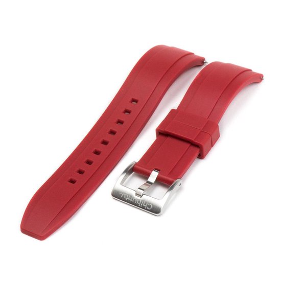 Chibuntu® - Rood Rubber Horlogebandje - Horlogebandjes collectie - 22mm bandbreedte