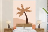 Behang - Fotobehang Zomer - Palmboom - Pastel - Breedte 145 cm x hoogte 220 cm