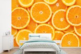 Behang - Fotobehang Sinaasappel - Fruit - Oranje - Breedte 330 cm x hoogte 220 cm
