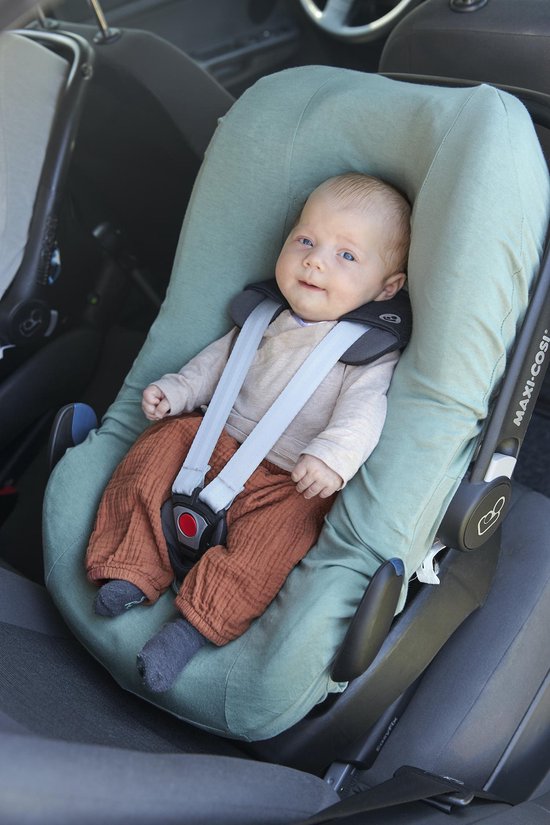 Meyco autostoelhoes Basic jersey - stone green -groep 0 | bol.com