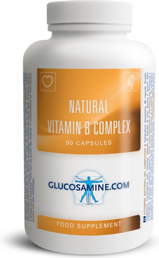 Glucosamine.com - Natural Vitamine B Complex - 100% natuurlijke vitamines - 180 caps