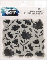 Ranger SH Cling Rubber Background Stamp 6x6 Watercolor Blooms HUR68044 Simon Hurley