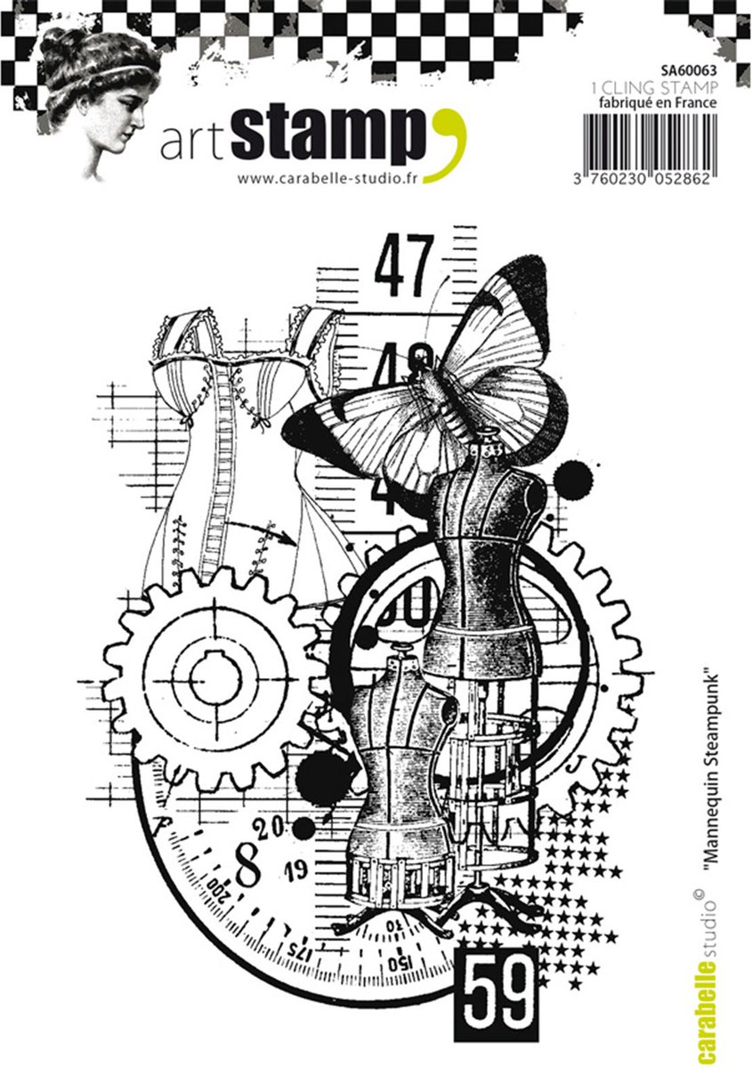 Carabelle Studio Cling stamp - A6 mannequin steampunk