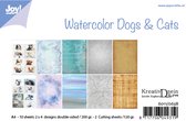 Joy!Crafts Papierset - A4 - 200g - 10 designs - Watercolor Dogs & Cats