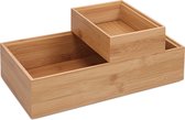 Navaris 2x boîte de rangement en bois de bambou - Set de 2 boîtes de rangement - Séparateur de tiroir pour lingerie, chaussettes et cravates - Empilable