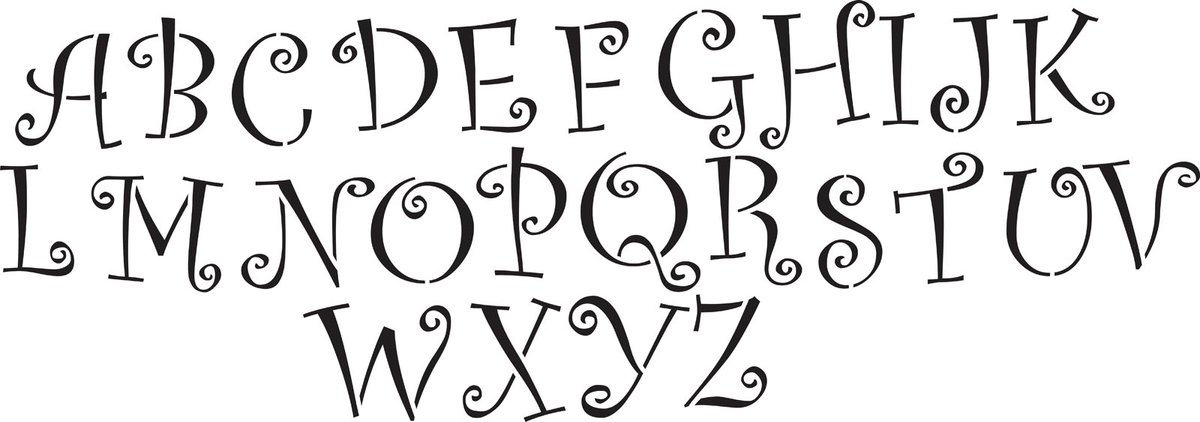 Delta Stencil - mania x1 squiggle alphabet.Delta Stencil - mania x1 squiggle alphabet.