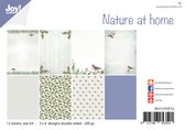 Joy! Crafts Papierset - Design Nature at home A4 -12 vel - 3x4 designs dubbelzijdig - 200g