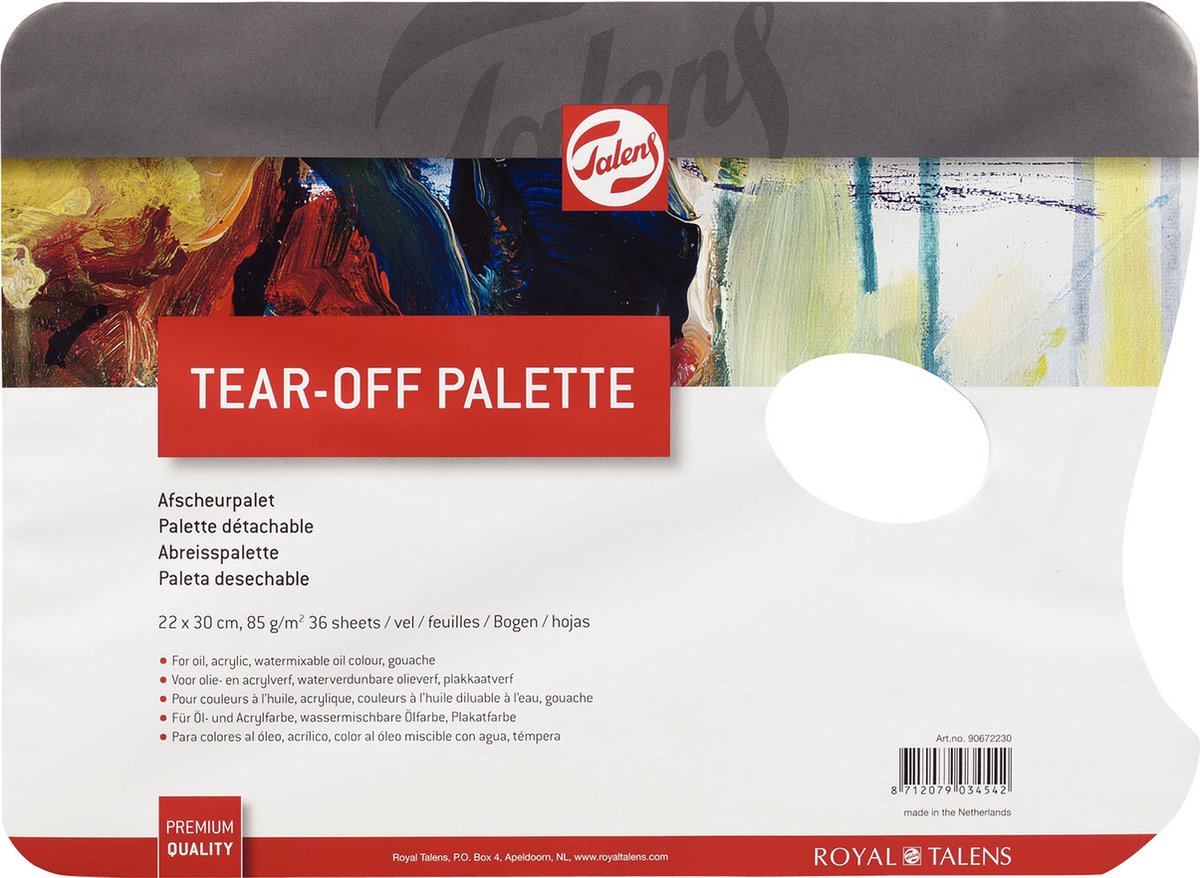 Palette de 36/40 feuilles de papier de couleur jetables et lavables en acrylique 230×305mm 