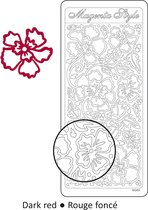 Vaessen Creative Sticker - 10x23cm - 10st - donkerrood large flowers