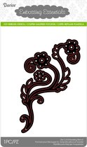 Die cut stencil flower on vine with leaves 70x150mm