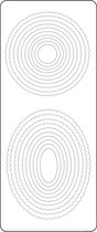 Vaessen Creative Sticker - 10x23cm - 10st - zilver kaders rond ovaal