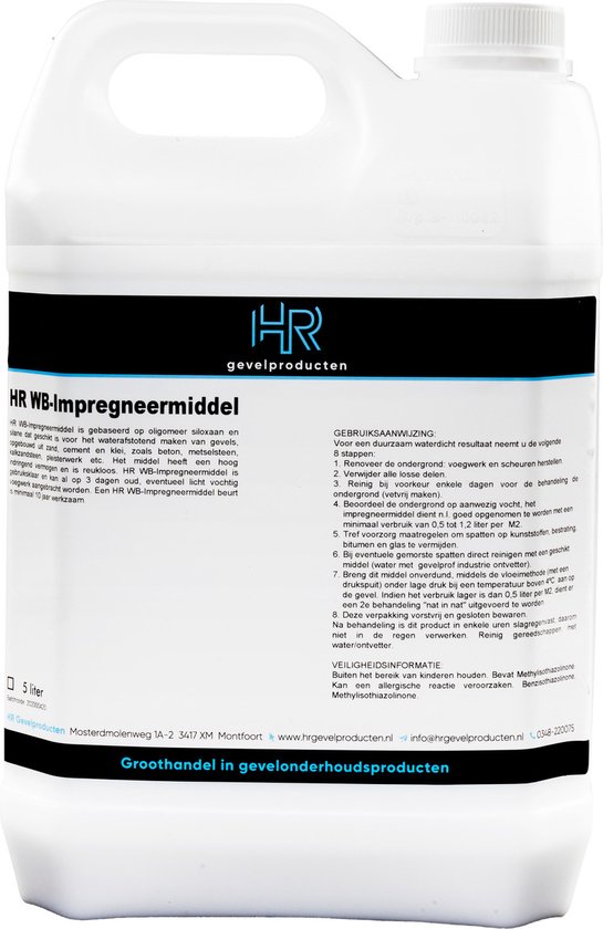 HR WB Impregneermiddel 5 liter - Gevel impregneermiddel op waterbasis impregneermiddel voor de buitenmuur.