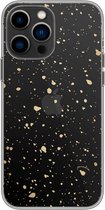 Paradise Amsterdam 'Golden Stars' Clear Case - iPhone 13 Pro doorzichtig telefoonhoesje met palm, baai, strand, landschap tropische print