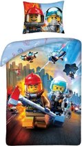 LEGO City Dekbedovertrek 1 persoons Brandweer en Politie: 140x200